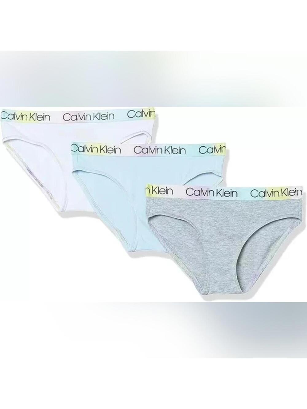 NWT Calvin Klein Girls' Modern Cotton Bikini Panties, 3 Pack, XL(Girl's size 14)